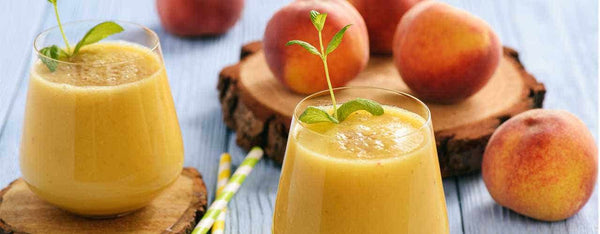 Barley Grass Peach Smoothie Recipe {Vegan}
