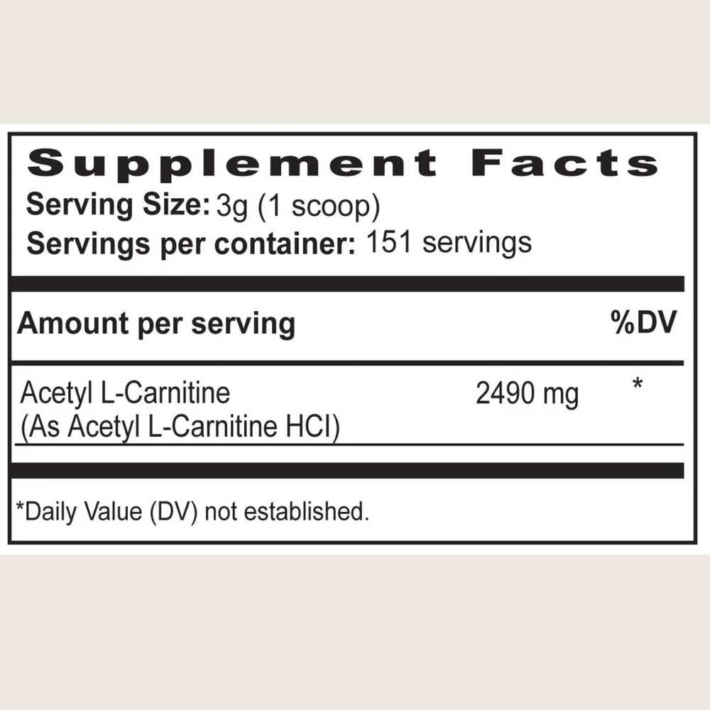 Healthy Goods Acetyl L-Carnitine bottle, an amino acid supplement supporting cellular energy and brain function