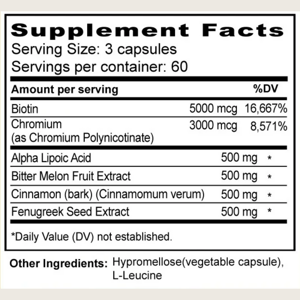 Gluco-Control dietary supplement bottle on a wooden surface with a neutral background