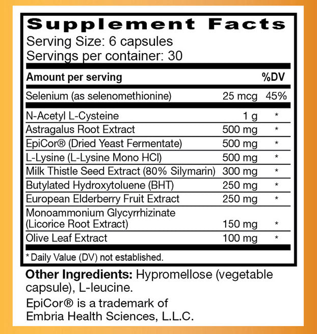 VRL Shield dietary supplement bottle on a wooden surface with a white background