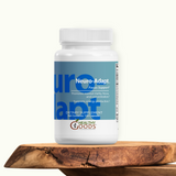 Supplement bottle labeled 'Neuro-Adapt' on a wooden surface with a white background